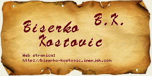 Biserko Kostović vizit kartica